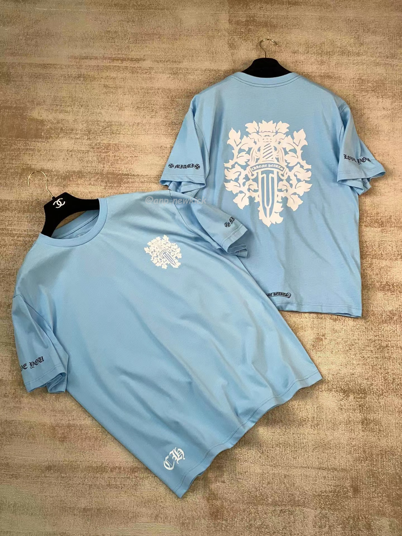 Chrome Hearts Vine Dagger T Shirt Baby Blue (9) - www.newkick.vip